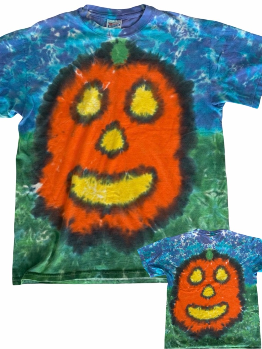 3/$15 Hanes Tie-Dye Pumpkin 2 Sided Graphic Tee Large
